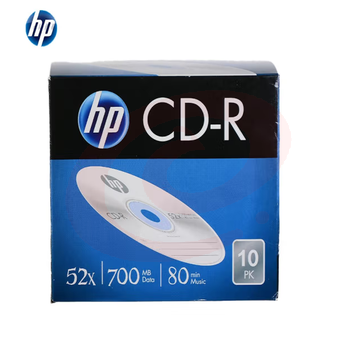 惠普（HP） CD-R 光盘/刻录盘 空白光盘 52速700MB 盒装10片 SKU：YDKJ09149