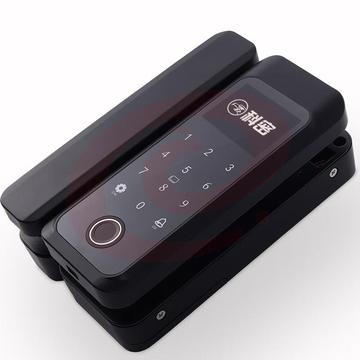 科 密 玻璃门指纹锁COM-608A门禁密码锁 密码刷卡免开孔 带考勤功能 微信小程序开锁 蓝牙功能