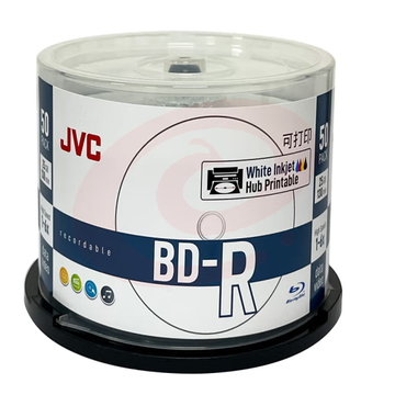 JVC/杰伟世 BD-R蓝光光盘/刻录盘 1-6速25GB 可打印 50片桶装 空白刻录光盘