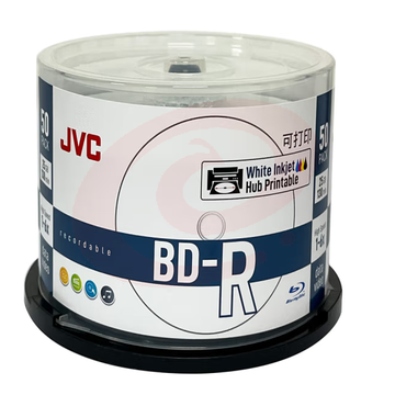 JVC/杰伟世 BD-R蓝光光盘/刻录盘 1-6速25GB 可打印 50片桶装 空白刻录光盘 SKU：YDKJ09081