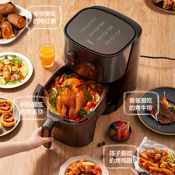 美的（Midea）空气炸锅家用多功能无油煎炸锅薯条机不粘大功率 6.5升大容量空气炸锅MF-EKZ6503（线下同款）