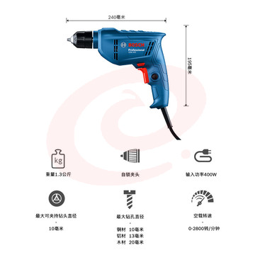 博世（BOSCH）GBM 400 KLE 手电钻多功能400瓦电动螺丝刀手枪钻 自锁夹头 SKU：YDKJ09399