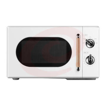 美的（Midea） 复古旋钮双控微波炉 360°转盘式加热20升 旋钮双控PM2004 白色