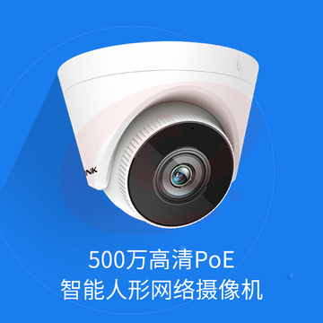 TPLINK 网络摄像头星光拾音半球有线监控器商用高清夜视室户外500万像素POE供电 4mm TL-IPC455HSP-4