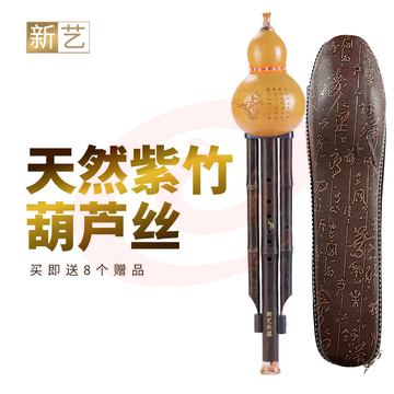 新艺（xinyi）紫竹葫芦丝乐器专业演奏型降b调初学双音紫竹小学生天然葫芦
