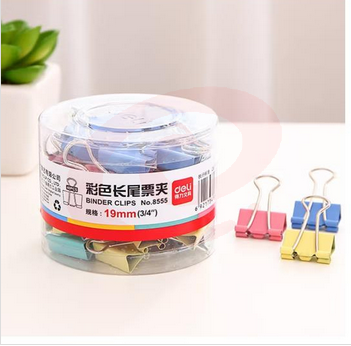 得力(deli) 鱼尾夹 19mm 40只装/筒  8555