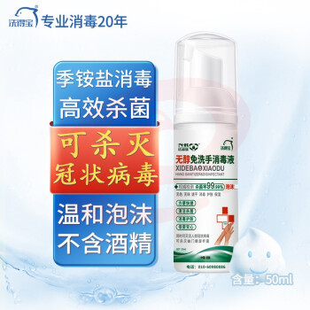 洗得宝 免洗洗手液 季铵盐不含酒精免洗手消毒液 50ml 高效杀菌 温和泡沫