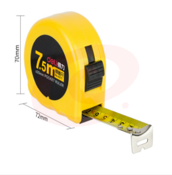 得力 8211 钢卷尺 7.5mｘ25mm (单位:个) 黄色