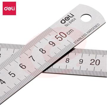 得力(deli)8464钢直尺50cm(银色)(把)