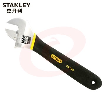 史丹利（STANLEY）高级双色沾塑柄活动扳手多功能汽修车机修活络扳手开口扳手 95-047-1-23 （8英寸）现货