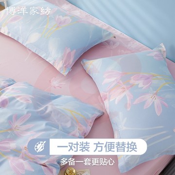 洋(BEYOND)博洋家纺全棉枕套一对装纯棉枕头套双人全棉枕套单人枕头套罩床上用品 全棉枕套—闻香（一对装） 48*74cm