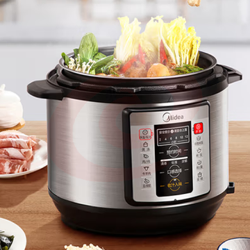 美的(Midea)智能电压力锅5L家用多功能 不粘双胆 智能预约 收汁入味 大火力 高压锅50A1P