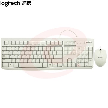 罗技(Logitech)MK120 键鼠套装 有线键鼠套装 办公键鼠套装 电脑键盘 联想全尺寸 白色 (XTGM202307211318414)