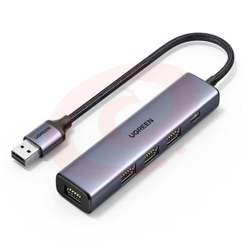 绿联USB3.0分线器扩展坞 高速4口HUB集线器拓展坞 适用笔记本电脑一拖多转换器转接头带供电口 0.2米