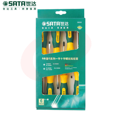 世达（SATA）6件G系列一字、十字螺丝批组套货号09335 SKU：YDKJ13003