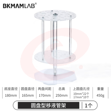 比克曼生物（BKMAM）移液管架塑料圆形梯形吸管架沥干架胖肚移液管架实验室 64孔 1个 (zhyghf_221721529)