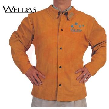 威特仕 / WELDAS 44-2130 金黄色全牛皮上身焊服电焊烧焊专用工服耐磨隔热抗火 XXXL 1件 SKU：YDKJ12887