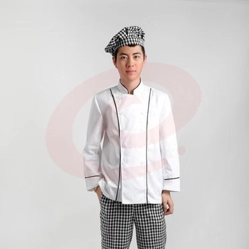 长袖厨师服  腋下带透气网、绣字  （请联系备注尺码）