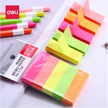 得力(deli) 记事贴 7154 混色 50*15mm 5包/组