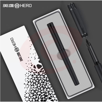 英雄（HERO）钢笔 商务办公时尚个性钢笔盒套【探索者】H605C 黑夹黑色 (zhyghf_23099573)