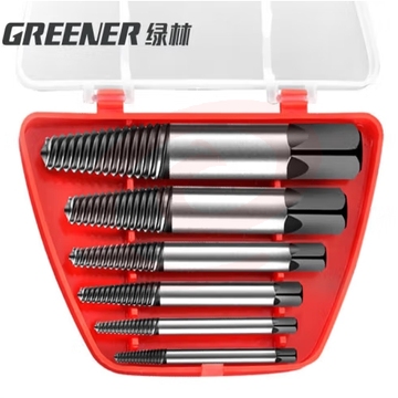 绿林（GREENER）断丝取出器6件套拆螺丝神器万能滑丝反丝水龙头罗丝锥取丝器 (zhyghf_93500200)
