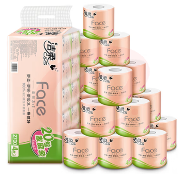 洁柔卷纸 粉Face 4层135g*20卷  卫生纸