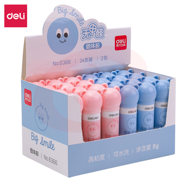 得力优酷6366萌宠家族固体胶9g*24支 盒