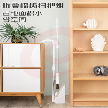 妙洁 梳齿型扫把扫帚簸箕套装 家用扫地扫头发 扫帚畚箕组合两件套