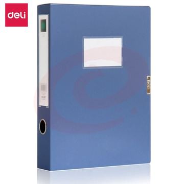 得力(deli)55mm加厚大容量粘扣档案盒 A4文件盒 单只5603  10个起售（可当天配送发货）