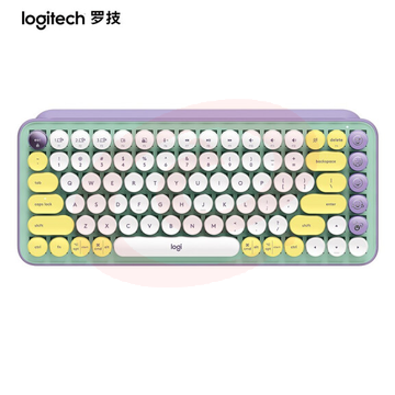 罗技（Logitech）POP KEYS无线蓝牙机械键盘 办公键盘 复古键盘 女生键盘 iPad键盘 泡泡TTC茶轴-梦幻色（单键盘）