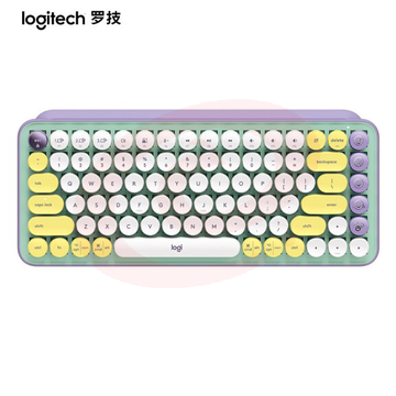 罗技（Logitech）POP KEYS无线蓝牙机械键盘 办公键盘 复古键盘 女生键盘 iPad键盘 泡泡TTC茶轴-梦幻色（单键盘） SKU：YDKJ13023