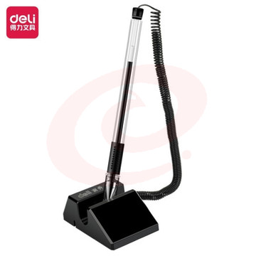 得力(deli)6791 黑色商务台式中性水笔固定桌笔  0.5mm