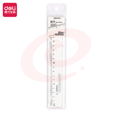 得力(deli)20cm学生办公通用直尺 高考中考考试测量绘图尺子 学习办公文具 79754