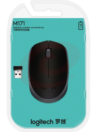 罗技（Logitech）M171 鼠标 无线鼠标 办公鼠标 对称鼠标 黑色