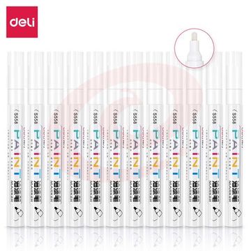 得力 S558 油漆笔记号笔 12支/盒 (支) 白色 WLSZ01142159597888