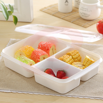 巨联 三格饭盒微波炉便当盒子 塑料密封盒大容量保鲜盒 HXE-133   20个/箱