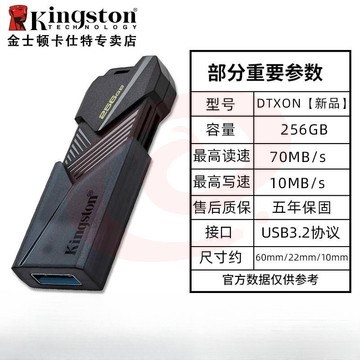 金士顿u盘 DTXON 256G USB3.2 移动高速正品手机电脑车载优盘DTXMON SKU：YDKJ16240