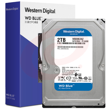 西部数据蓝盘 2TB SATA6Gb/s 256MB 5400RPM 台式机械硬盘(WD20EZAZ)