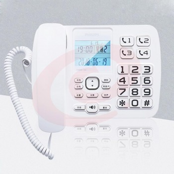 飞利浦(PHILIPS)CORD168 办公家用固定电话 白色.