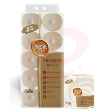 清风  3层平纹 180g/卷  10卷/提  110mm*104mm  天然木浆原色