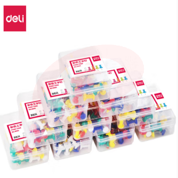 得力 deli 得力0021彩色工字钉(混)(35枚/盒).