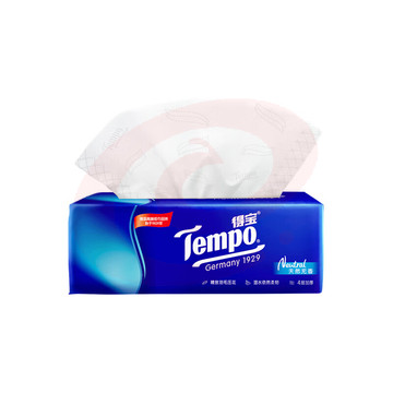 得宝(Tempo)  T2275 抽纸天然无香4层90抽3+1包/16提软抽纸巾抽取式纸面巾(可当天配送发货)