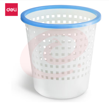 得力 纸篓 Ф285mm (11.5L) 圆形压圈纸篓 办公垃圾桶 9554 蓝色
