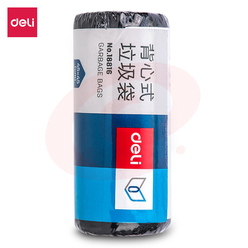 得力18816背心式垃圾袋450*450(黑)(单卷装，30只/卷)