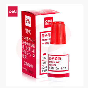 得力 9873 原子印油10ml(红)   WLSZ08010925524616