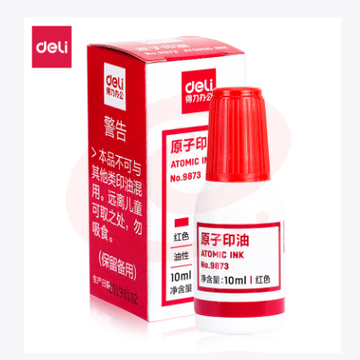 得力 9873 原子印油10ml(红)   WLSZ08010925524616 SKU：YDKJ15358