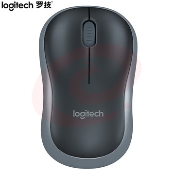 罗技(Logitech)M186无线鼠标 商务办公鼠标 带无线2.4G接收器  黑色灰边 M186