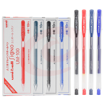 三菱(Uni)UM-100 红色 中性笔签字笔0.5mm  5支装   WLSZ05241255049164