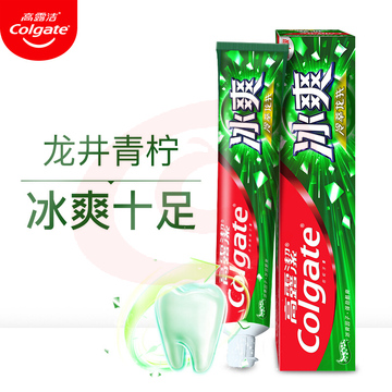 高露洁(Colgate)  冰爽龙井青柠牙膏 清新口气(新老包装随机发) 180g  . SKU：YDKJ17430