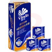 维达(Vinda) V4069 4层 140g 蓝色经典卫生卷纸 10卷/提(可当天配送发货)